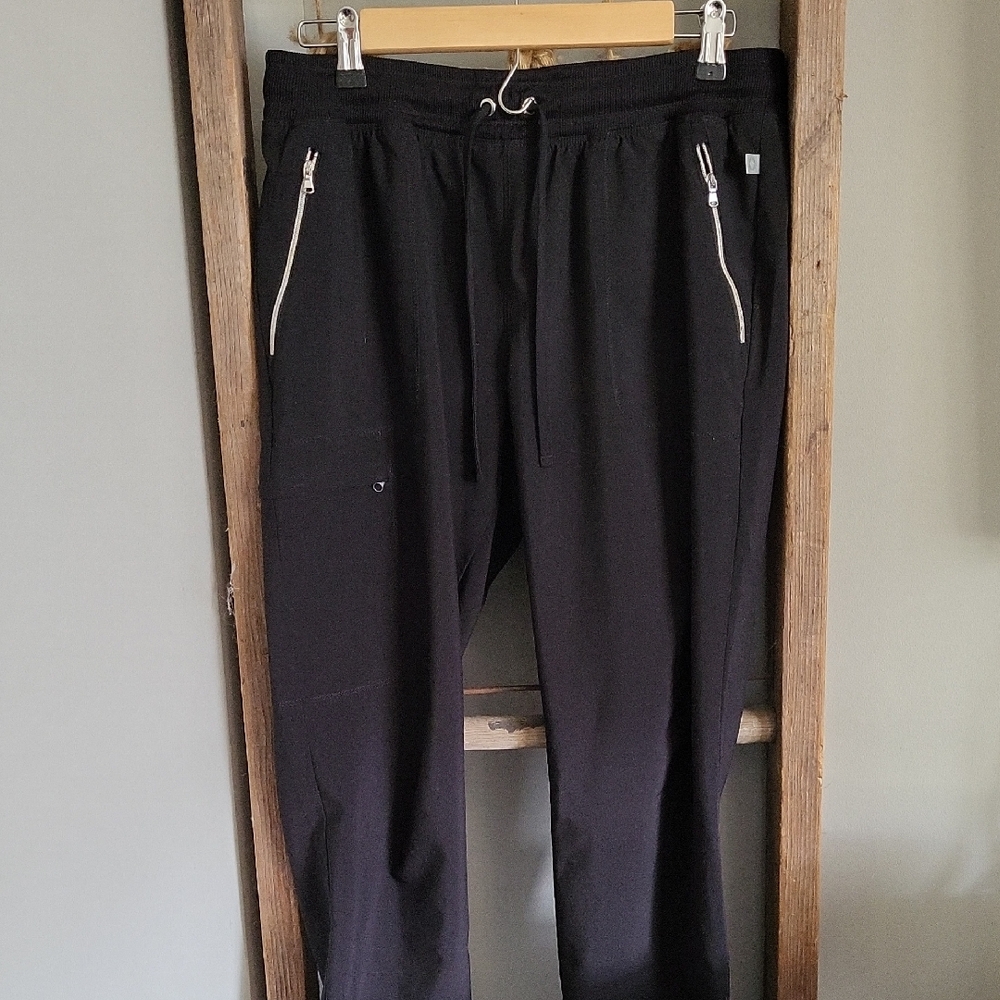 Figs Black Straight Leg Pants